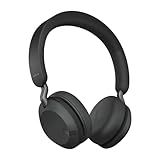 Jabra Elite 45h, Auriculares inalámbricos On-Ear compactos y Plegables, hasta 50 Horas de batería, Tecnología de Llamadas a Dos micrófonos, Color Negro/Titanio, Ajustable