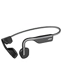 SHOKZ OpenMove Auriculares conducción ósea,Open-Ear Auriculares Deportivos inalámbricos con Bluetooth y micrófono, Resistentes al Agua IP55 para Correr y Ejercicio,6h Batería, con Pegatinas, Gris