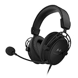 HyperX Auriculares para juegos Cloud Alpha S para PC y PS4, sonido envolvente 7.1, graves ajustables, controladores de doble habitación, mezclador de chat, micrófono con cancelación de ruido de fondo, negros