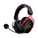 HyperX Cloud Alpha Wireless Auriculares Inalámbricos para Juegos de PC, Duración de la Batería de 300 Horas, Espuma Viscoelástica, Controladores de Doble Cámara, Color Negro y Rojo